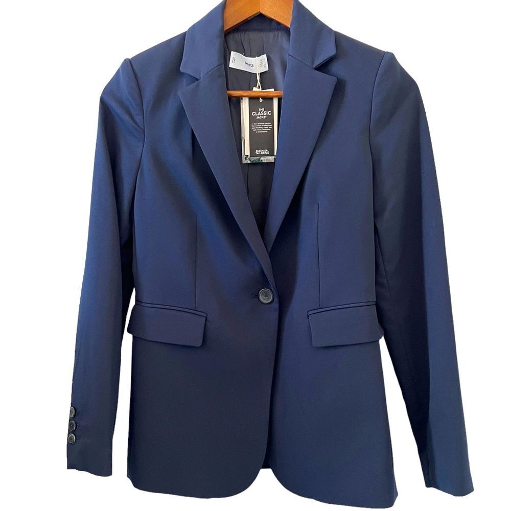 MNG NEW The Classic Jacket/Blazer In Navy Blue Size XS